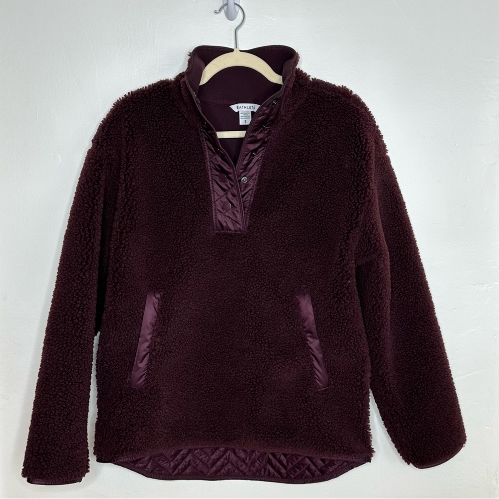 Athleta Cozy Sherpa Snap Sweatshirt